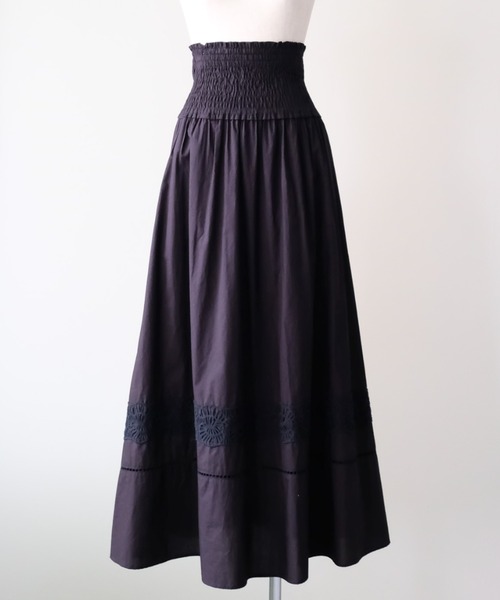 DOLLUPOOPS(ドールアップウップス)の「Lace Shirring Skirt(レースシャーリングスカート)(スカート・レディース・ブラウン/ブラック/カーキ・FREE)」の2枚目の写真