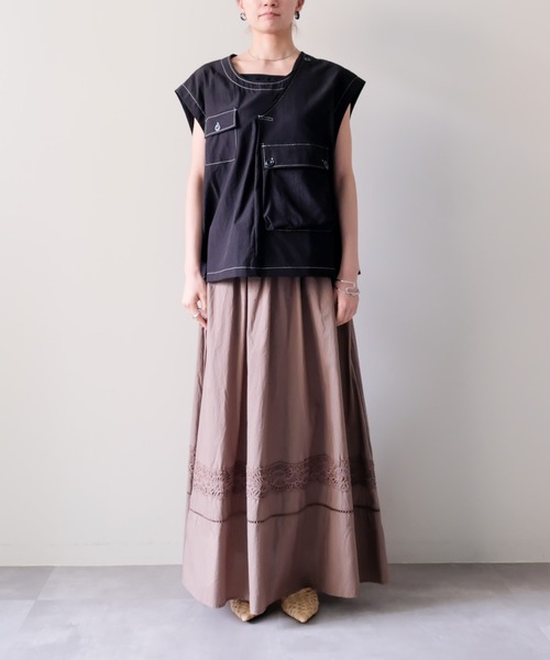 DOLLUPOOPS(ドールアップウップス)の「Lace Shirring Skirt(レースシャーリングスカート)(スカート・レディース・ブラウン/ブラック/カーキ・FREE)」の20枚目の写真
