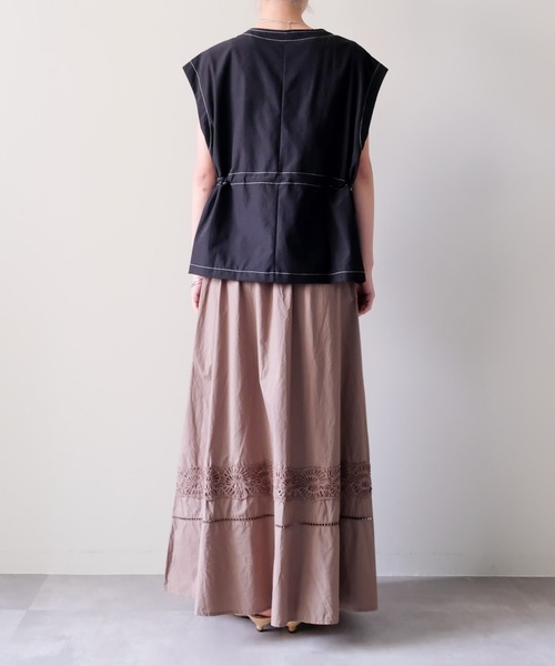 DOLLUPOOPS(ドールアップウップス)の「Lace Shirring Skirt(レースシャーリングスカート)(スカート・レディース・ブラウン/ブラック/カーキ・FREE)」の5枚目の写真