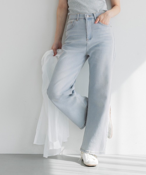 coca（coca）（コカ）の「ムーヴデニムストレートパンツ（デニムパンツ・レディース・ホワイト/ライトブルー・S/M/L）」の12枚目の写真