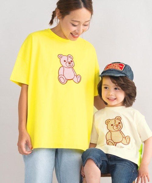 ami amie(アミアミ)の「*綿100%*テディベアTシャツ(Tシャツ/カットソー・レディース・イエロー/オフホワイト・フリー)」の1枚目の写真
