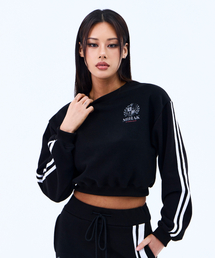 MIHAK（ミハク）の「アイビーリーグトラックラインクロップスウェットシャツ（ブラック）（スウェット）」