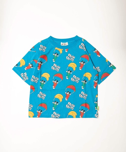 MAKE YOUR DAY(メイクユアデイ)の「フルーツパラシュート総柄半袖Tシャツ■80~140cm(Tシャツ/カットソー・キッズ・ブルー/レッド・130/120/90/80/140/110/100)」の2枚目の写真