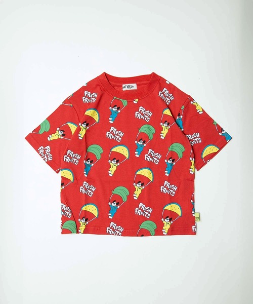 MAKE YOUR DAY(メイクユアデイ)の「フルーツパラシュート総柄半袖Tシャツ■80~140cm(Tシャツ/カットソー・キッズ・ブルー/レッド・130/120/90/80/140/110/100)」の4枚目の写真