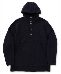 オープンエンドコットンニット ツイルアノラックパーカ