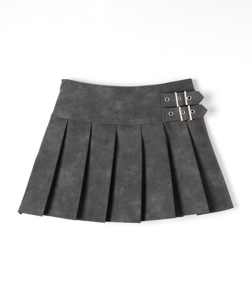 M DOLLY(エムドリー)の「leather pleats rai mini skirt/レザープリーツレイミニスカート(スカート・レディース・ブラウン/チャコールグレー・M/S)」の14枚目の写真