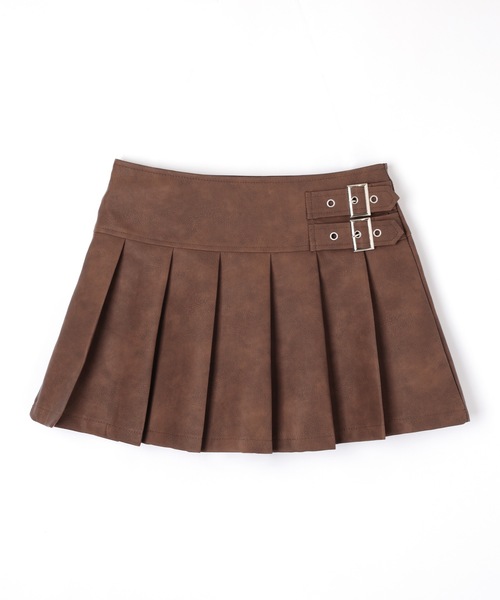 M DOLLY(エムドリー)の「leather pleats rai mini skirt/レザープリーツレイミニスカート(スカート・レディース・ブラウン/チャコールグレー・M/S)」の15枚目の写真