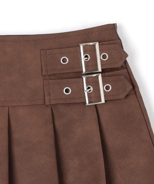 M DOLLY(エムドリー)の「leather pleats rai mini skirt/レザープリーツレイミニスカート(スカート・レディース・ブラウン/チャコールグレー・M/S)」の18枚目の写真
