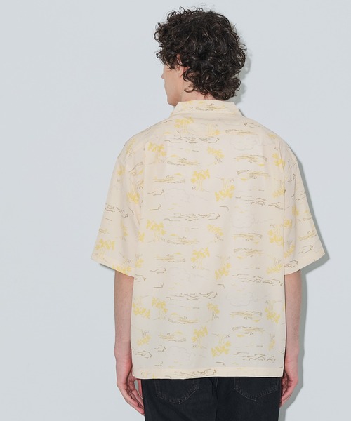 coca(coca)(コカ)の「リネンライクアロハ柄半袖シャツ(シャツ/ブラウス・メンズ・アイボリー/ブルー・L/M/XL)」の5枚目の写真