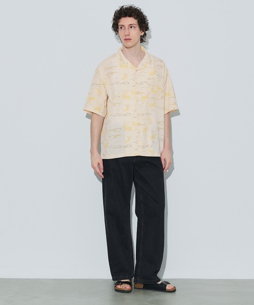 coca(coca)(コカ)の「リネンライクアロハ柄半袖シャツ(シャツ/ブラウス・メンズ・アイボリー/ブルー・L/M/XL)」の6枚目の写真