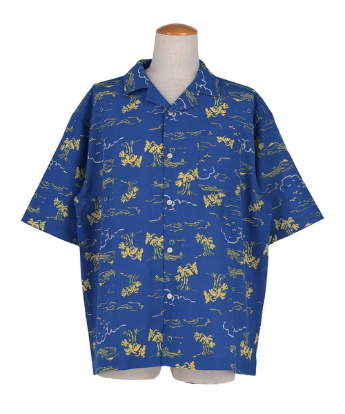 coca(coca)(コカ)の「リネンライクアロハ柄半袖シャツ(シャツ/ブラウス・メンズ・アイボリー/ブルー・L/M/XL)」の14枚目の写真