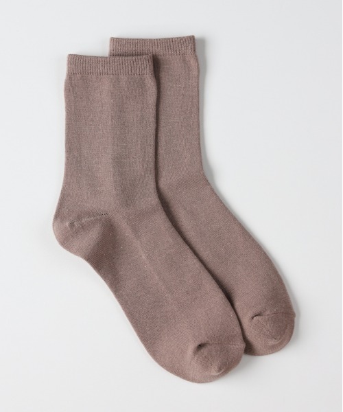 Right-on（ライトオン）の「【BASIC SOCKS】Q平編みソックス (ナチュラル / 着心地 / ニュアンスカラー / 汎用性)（ソックス/靴下・レディース・ピンク/ホワイト/ベージュ/ブルー/ブラック・フリー）」の6枚目の写真