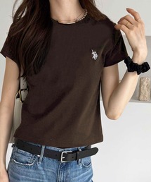 Tシャツ/カットソー（ブラウン/茶色系・ボーダー柄）ファッション通販