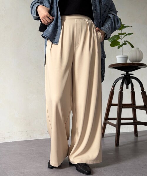 Chez toi（シェトワ）の「とろみイージーパンツ（その他パンツ・レディース・ブラック/グリーン/ベージュ・FREE）」の3枚目の写真