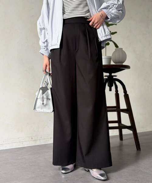 Chez toi（シェトワ）の「とろみイージーパンツ（その他パンツ・レディース・ブラック/グリーン/ベージュ・FREE）」の4枚目の写真