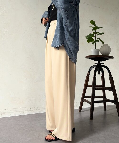 Chez toi（シェトワ）の「とろみイージーパンツ（その他パンツ・レディース・ブラック/グリーン/ベージュ・FREE）」の16枚目の写真