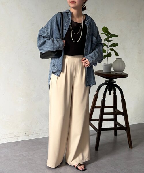 Chez toi（シェトワ）の「とろみイージーパンツ（その他パンツ・レディース・ブラック/グリーン/ベージュ・FREE）」の18枚目の写真