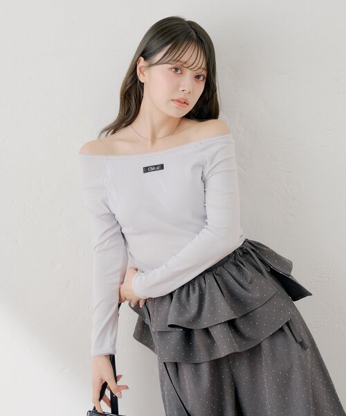 Chico(チコ)の「パターンメッシュカップ付レースコンパクトトップス(Tシャツ/カットソー・レディース・アイボリー/ブラック/ブルー/ホワイト系その他2・FREE)」の5枚目の写真