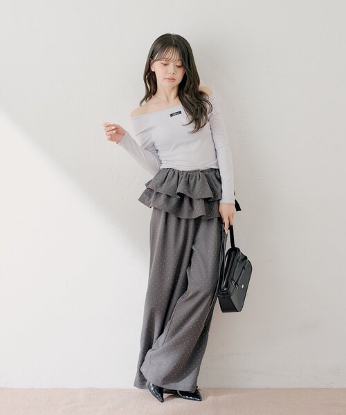 Chico(チコ)の「パターンメッシュカップ付レースコンパクトトップス(Tシャツ/カットソー・レディース・アイボリー/ブラック/ブルー/ホワイト系その他2・FREE)」の7枚目の写真