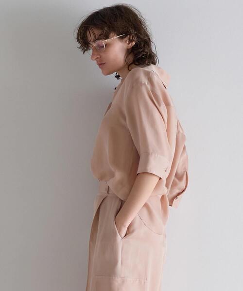 martinique（マルティニーク）の「シルキーキュプラオーバーサイズスリーブシャツ（セットアップ可）（シャツ/ブラウス・レディース・ピンク・FREE）」の2枚目の写真