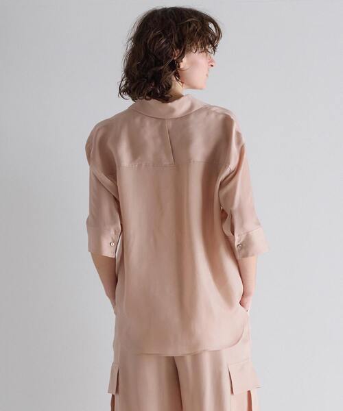 martinique（マルティニーク）の「シルキーキュプラオーバーサイズスリーブシャツ（セットアップ可）（シャツ/ブラウス・レディース・ピンク・FREE）」の5枚目の写真