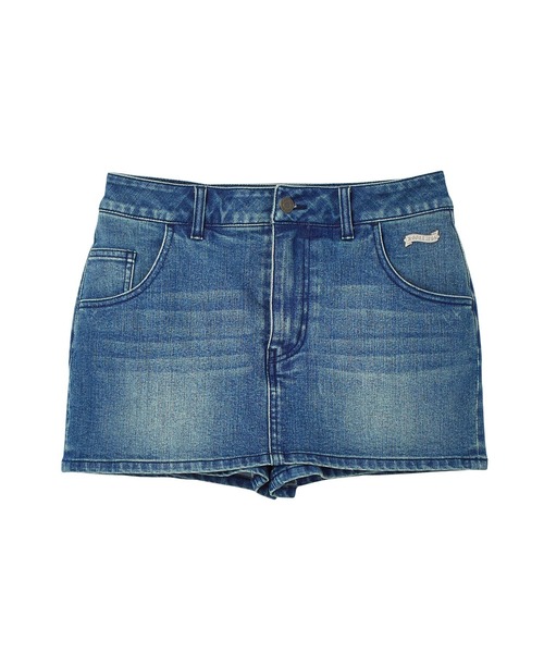 X-girl（エックスガール）の「DENIM SKORT（デニムスカート・レディース・ブラック/ライトインディゴブルー・S/M）」の20枚目の写真