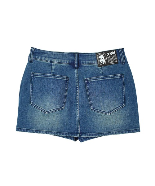 X-girl（エックスガール）の「DENIM SKORT（デニムスカート・レディース・ブラック/ライトインディゴブルー・S/M）」の21枚目の写真