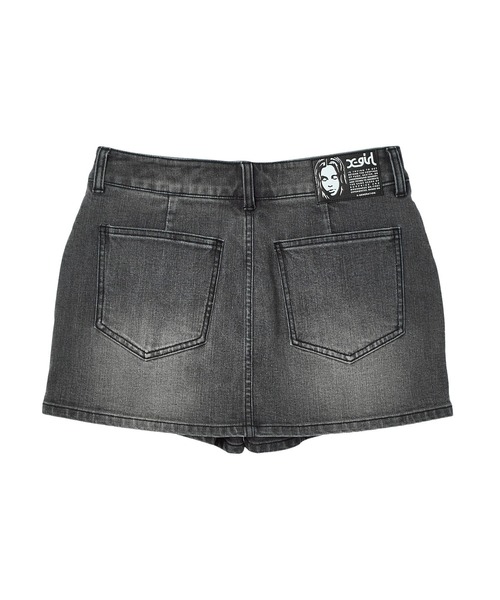 X-girl（エックスガール）の「DENIM SKORT（デニムスカート・レディース・ブラック/ライトインディゴブルー・S/M）」の19枚目の写真