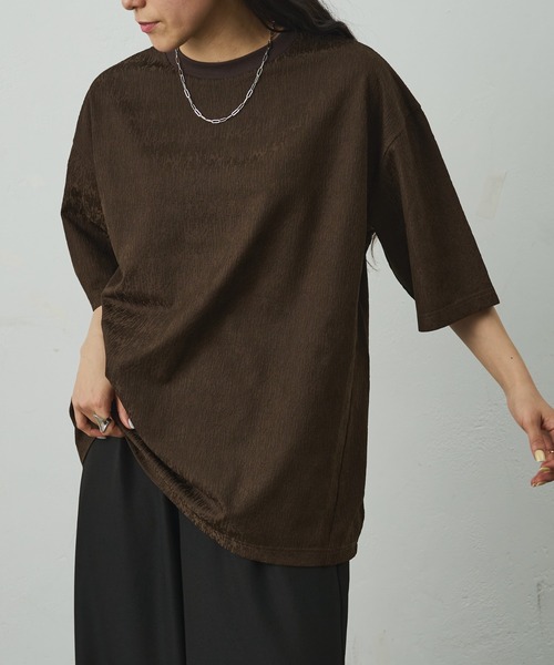 COLONY 2139（コロニートゥーワンスリーナイン）の「ブライトジャガード半袖TEE（Tシャツ/カットソー・メンズ・ブラック/ホワイト/ブラウン・MEDIUM/LARGE）」の17枚目の写真