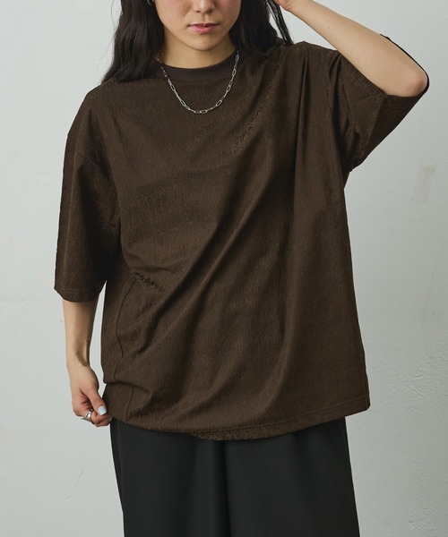 COLONY 2139（コロニートゥーワンスリーナイン）の「ブライトジャガード半袖TEE（Tシャツ/カットソー・メンズ・ブラック/ホワイト/ブラウン・MEDIUM/LARGE）」の18枚目の写真