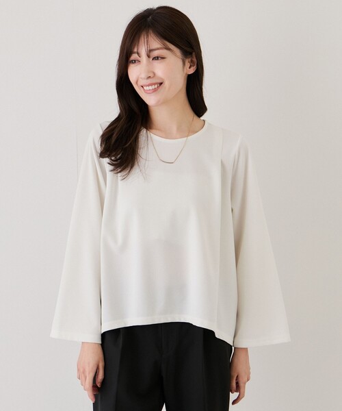 Jayro（ジャイロ）の「カットジョーゼットプルオーバー（その他トップス・レディース・ベージュ/ネイビー/ホワイト系その他/ブラック・M）」の2枚目の写真