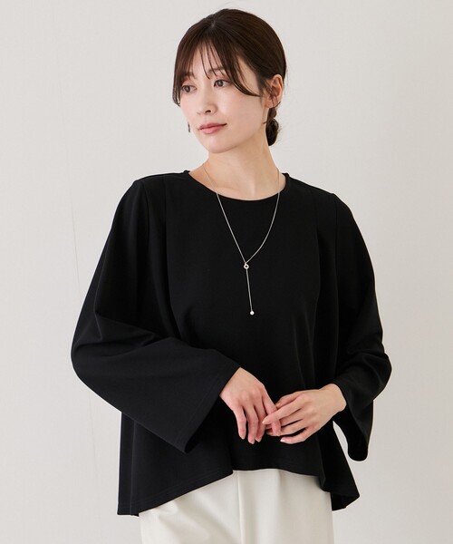 Jayro（ジャイロ）の「カットジョーゼットプルオーバー（その他トップス・レディース・ベージュ/ネイビー/ホワイト系その他/ブラック・M）」の4枚目の写真