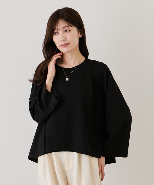 Jayro（ジャイロ）の「カットジョーゼットプルオーバー（その他トップス・レディース・ベージュ/ネイビー/ホワイト系その他/ブラック・M）」の5枚目の写真