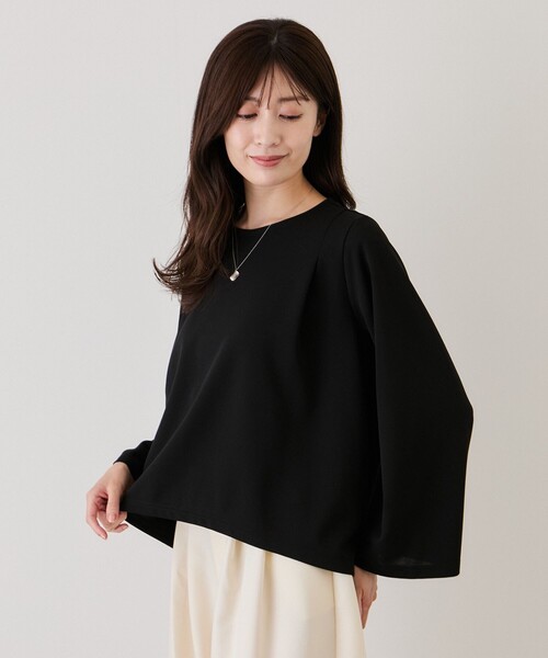 Jayro（ジャイロ）の「カットジョーゼットプルオーバー（その他トップス・レディース・ベージュ/ネイビー/ホワイト系その他/ブラック・M）」の6枚目の写真