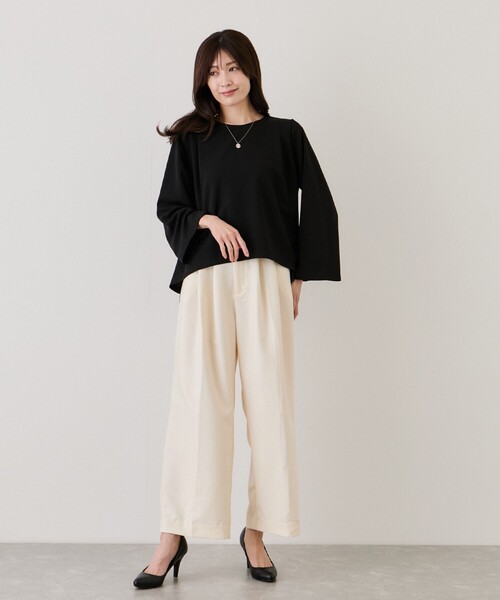 Jayro（ジャイロ）の「カットジョーゼットプルオーバー（その他トップス・レディース・ベージュ/ネイビー/ホワイト系その他/ブラック・M）」の8枚目の写真