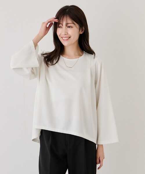 Jayro（ジャイロ）の「カットジョーゼットプルオーバー（その他トップス・レディース・ベージュ/ネイビー/ホワイト系その他/ブラック・M）」の11枚目の写真