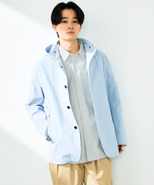 GLOSTER(グロスター)の「【GLOSTER名品アウター】スタンドフードブルゾン(ブルゾン・メンズ・ブラック/サックスブルー/ネイビー・L/M/S)」の1枚目の写真