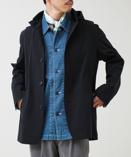 GLOSTER(グロスター)の「【GLOSTER名品アウター】スタンドフードブルゾン(ブルゾン・メンズ・ブラック/サックスブルー/ネイビー・L/M/S)」の2枚目の写真