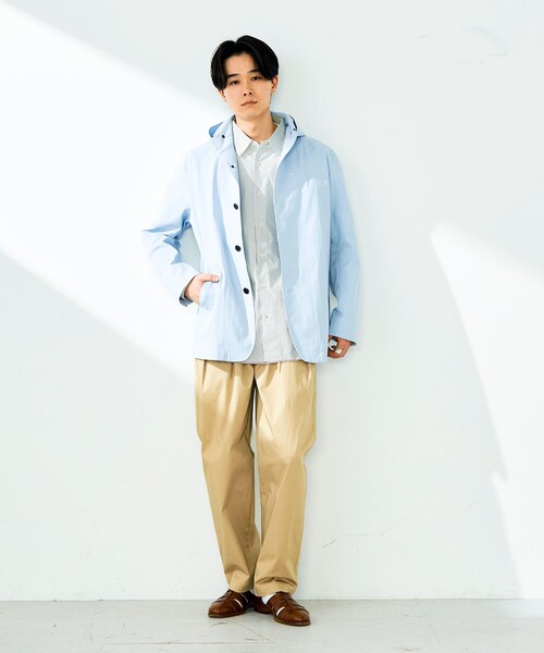 GLOSTER(グロスター)の「【GLOSTER名品アウター】スタンドフードブルゾン(ブルゾン・メンズ・ブラック/サックスブルー/ネイビー・L/M/S)」の4枚目の写真