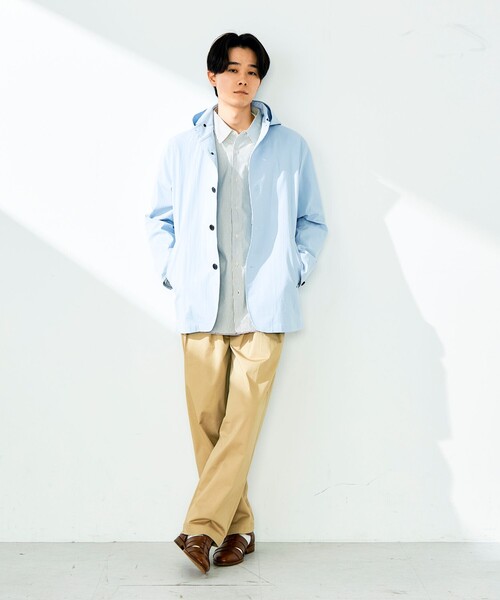 GLOSTER(グロスター)の「【GLOSTER名品アウター】スタンドフードブルゾン(ブルゾン・メンズ・ブラック/サックスブルー/ネイビー・L/M/S)」の5枚目の写真