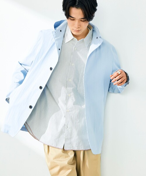 GLOSTER(グロスター)の「【GLOSTER名品アウター】スタンドフードブルゾン(ブルゾン・メンズ・ブラック/サックスブルー/ネイビー・L/M/S)」の8枚目の写真