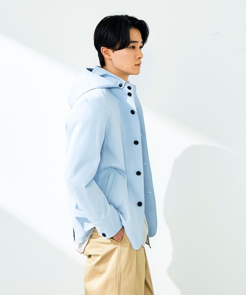 GLOSTER(グロスター)の「【GLOSTER名品アウター】スタンドフードブルゾン(ブルゾン・メンズ・ブラック/サックスブルー/ネイビー・L/M/S)」の9枚目の写真