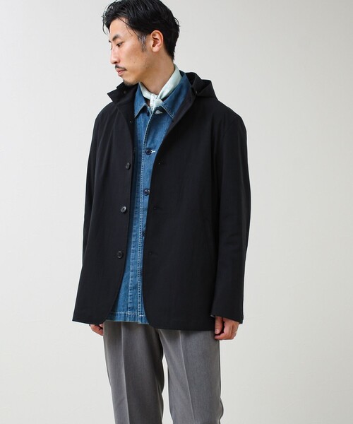 GLOSTER(グロスター)の「【GLOSTER名品アウター】スタンドフードブルゾン(ブルゾン・メンズ・ブラック/サックスブルー/ネイビー・L/M/S)」の13枚目の写真