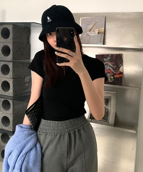 Ritzy（リッツィー）の「ラウンドネック・スリムTシャツ（Tシャツ/カットソー・レディース・グレー/ブラック/ホワイト/パープル・LARGE/MEDIUM）」の12枚目の写真