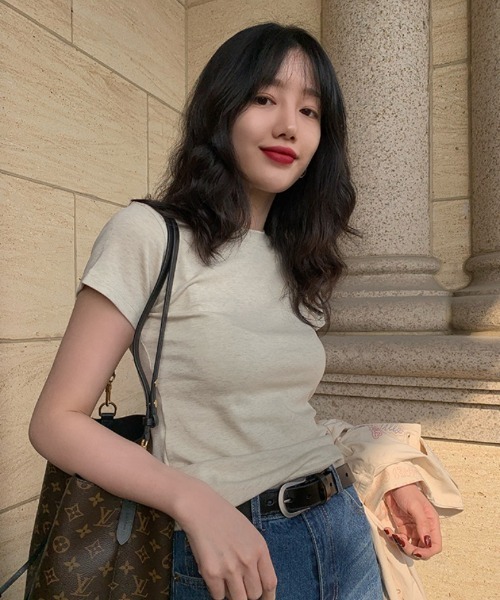 Ritzy（リッツィー）の「ラウンドネック・スリムTシャツ（Tシャツ/カットソー・レディース・グレー/ブラック/ホワイト/パープル・LARGE/MEDIUM）」の13枚目の写真