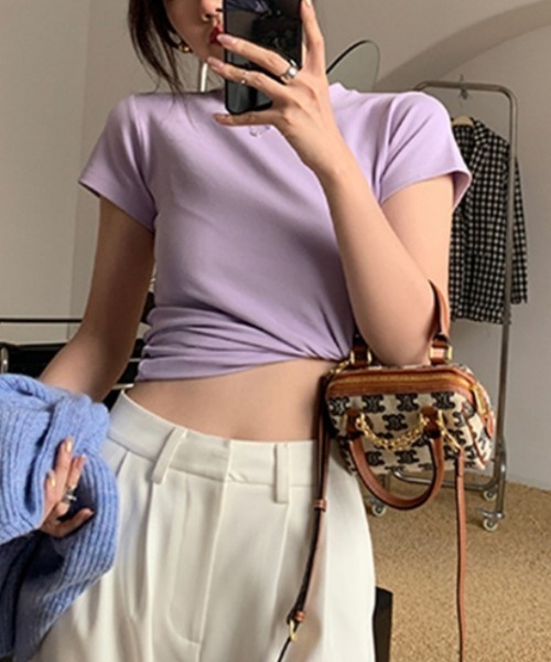 Ritzy（リッツィー）の「ラウンドネック・スリムTシャツ（Tシャツ/カットソー・レディース・グレー/ブラック/ホワイト/パープル・LARGE/MEDIUM）」の16枚目の写真