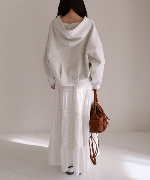 archives(アルシーヴ)の「コットンレースティアードスカート(スカート・レディース・ブラック/オフホワイト・MEDIUM)」の10枚目の写真