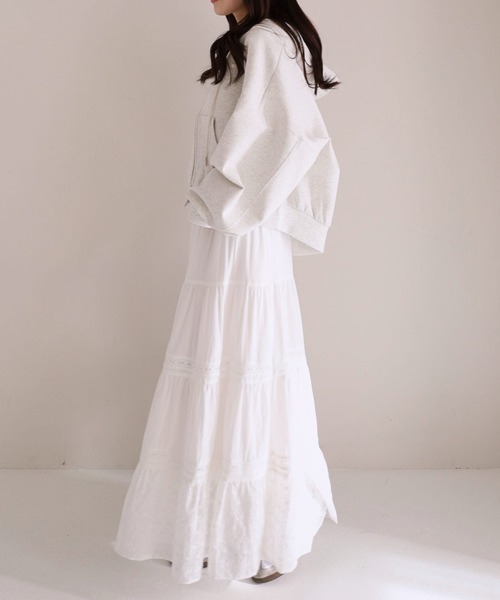 archives(アルシーヴ)の「コットンレースティアードスカート(スカート・レディース・ブラック/オフホワイト・MEDIUM)」の9枚目の写真