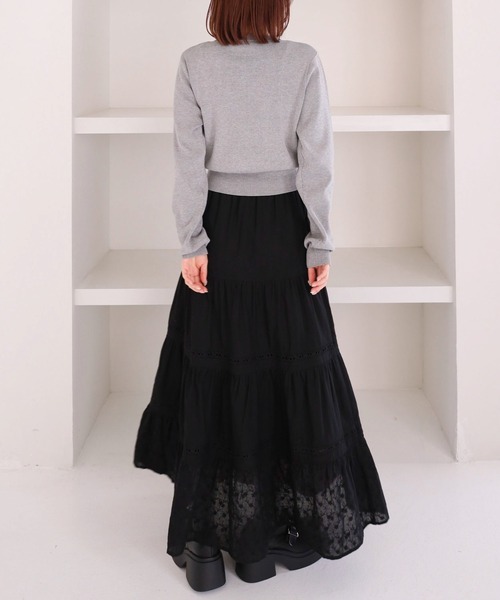 archives(アルシーヴ)の「コットンレースティアードスカート(スカート・レディース・ブラック/オフホワイト・MEDIUM)」の20枚目の写真