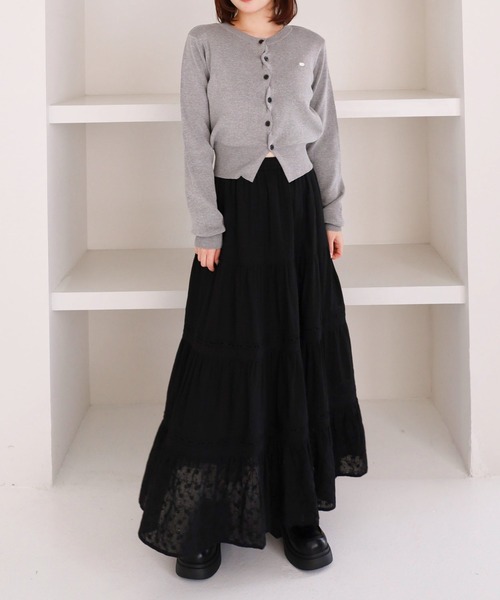 archives(アルシーヴ)の「コットンレースティアードスカート(スカート・レディース・ブラック/オフホワイト・MEDIUM)」の16枚目の写真